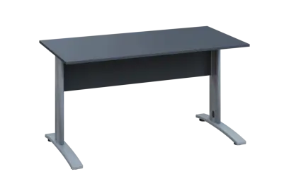 EPK 27 - 14 stůl kancelářský, kovová podnož stříbrná, deska 25 mm, široký 1400 mm, antracit